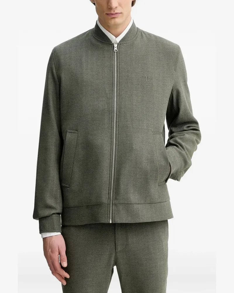 LES DEUX Jacke mit Fischgrätenmuster - Grün Grün