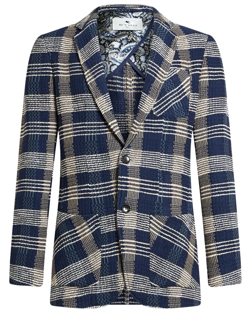 Etro Sakko mit Karomuster - Blau Blau
