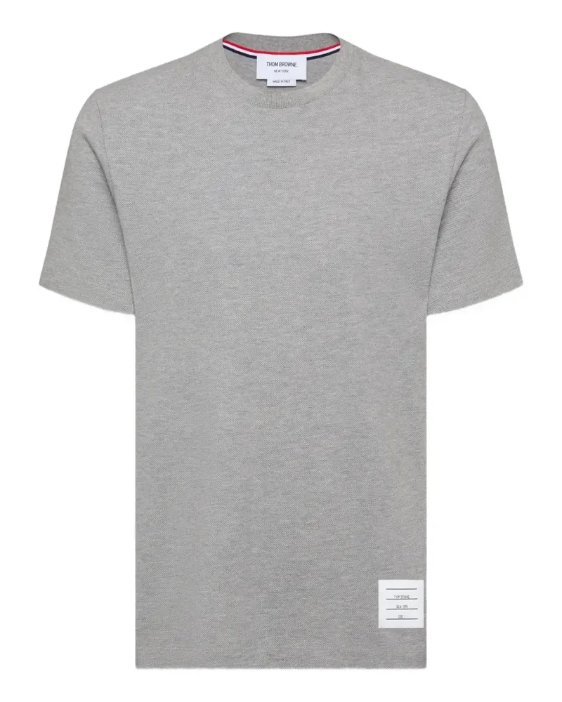 Thom Browne Pikee-T-Shirt mit Streifen - Grau Grau