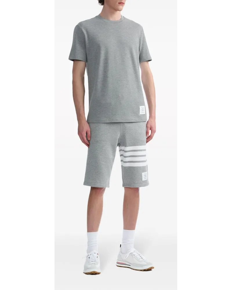 Thom Browne Pikee-T-Shirt mit Streifen - Grau Grau