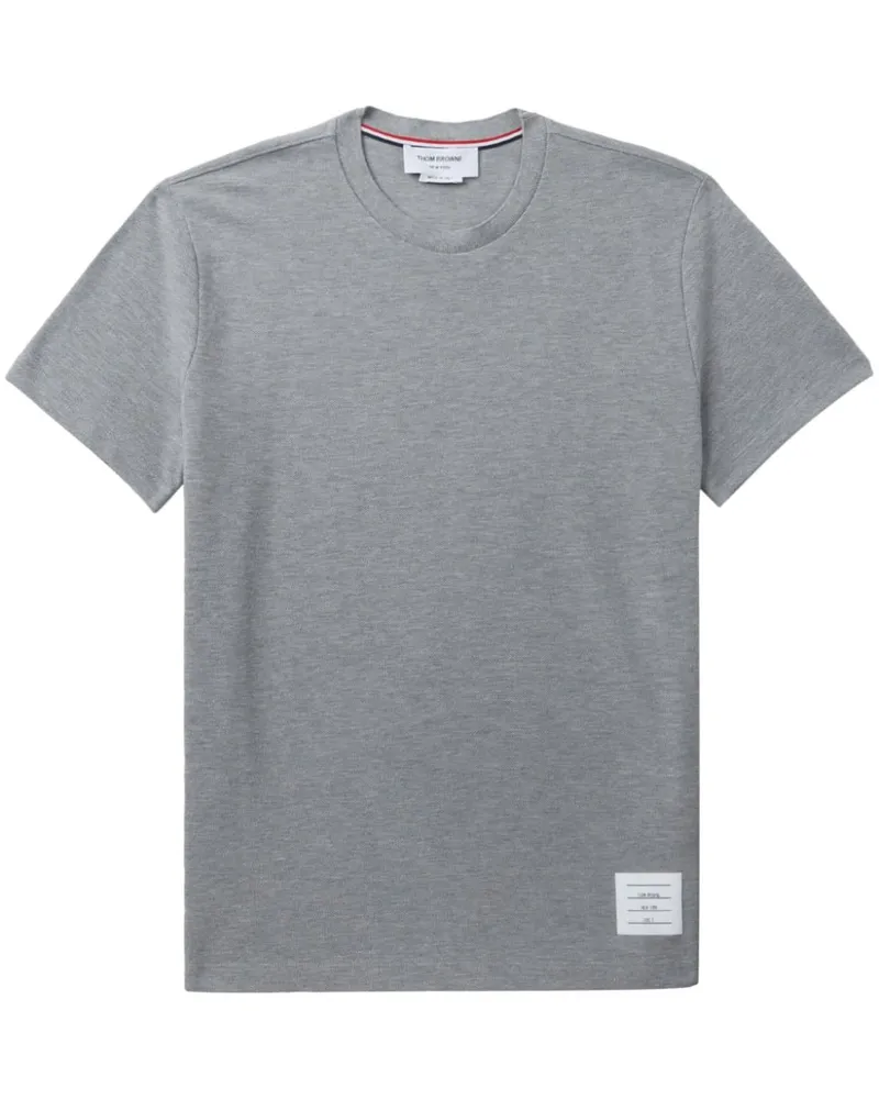 Thom Browne Pikee-T-Shirt mit Streifen Grau