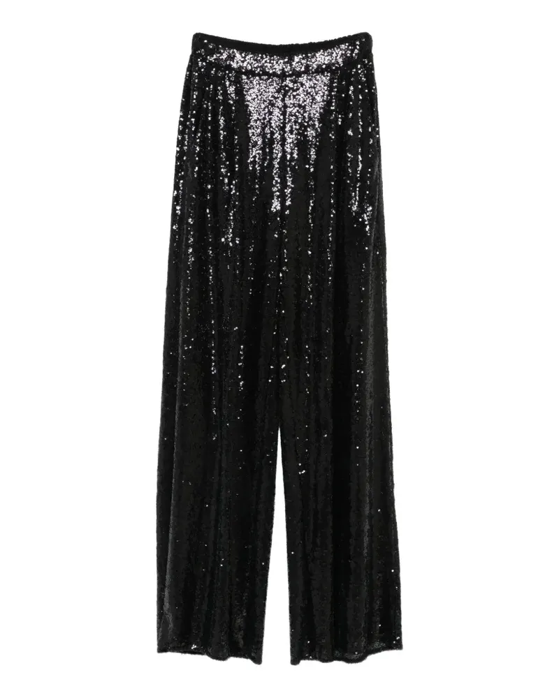 Amazuìn Gal Sequins wide-leg trousers - Schwarz Schwarz