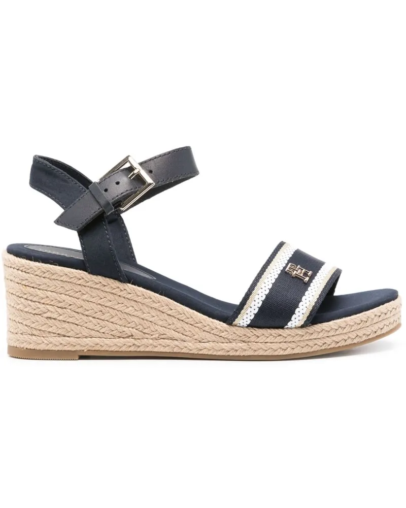 Tommy Hilfiger Wedge-Espadrilles mit TH-Schild 65mm - Blau Blau