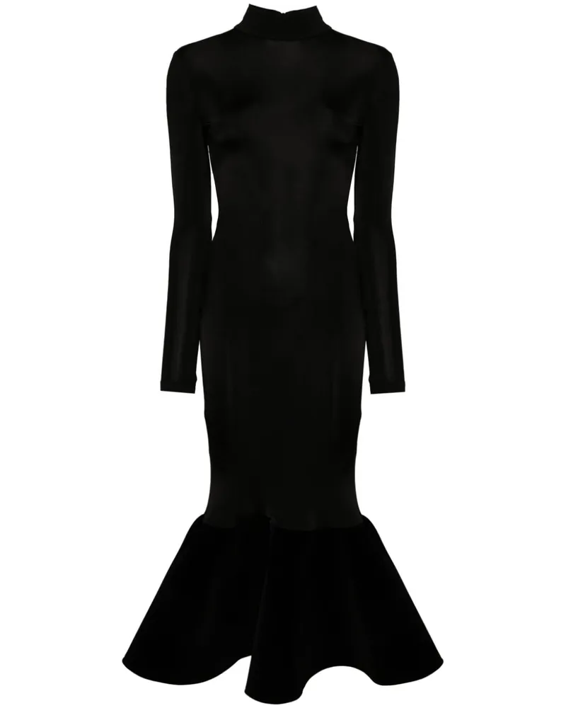 David Koma Jerseykleid mit Meerjungfrauen - Schwarz Schwarz