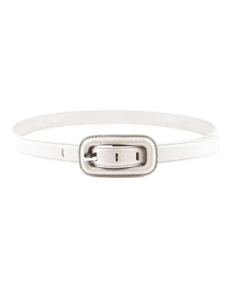 GAVAZZENI textured buckle belt - Weiß Weiß