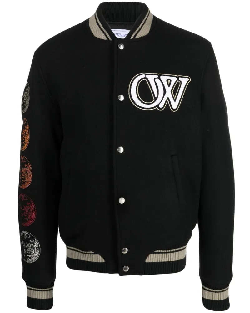 OFF-WHITE Bomberjacke mit Logo-Patch - Schwarz Schwarz
