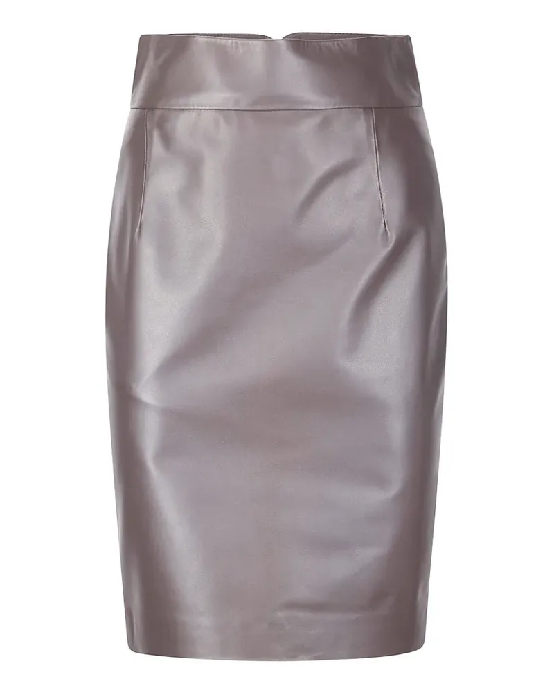 Tagliatore Klassischer Lederrock - Grau Grau