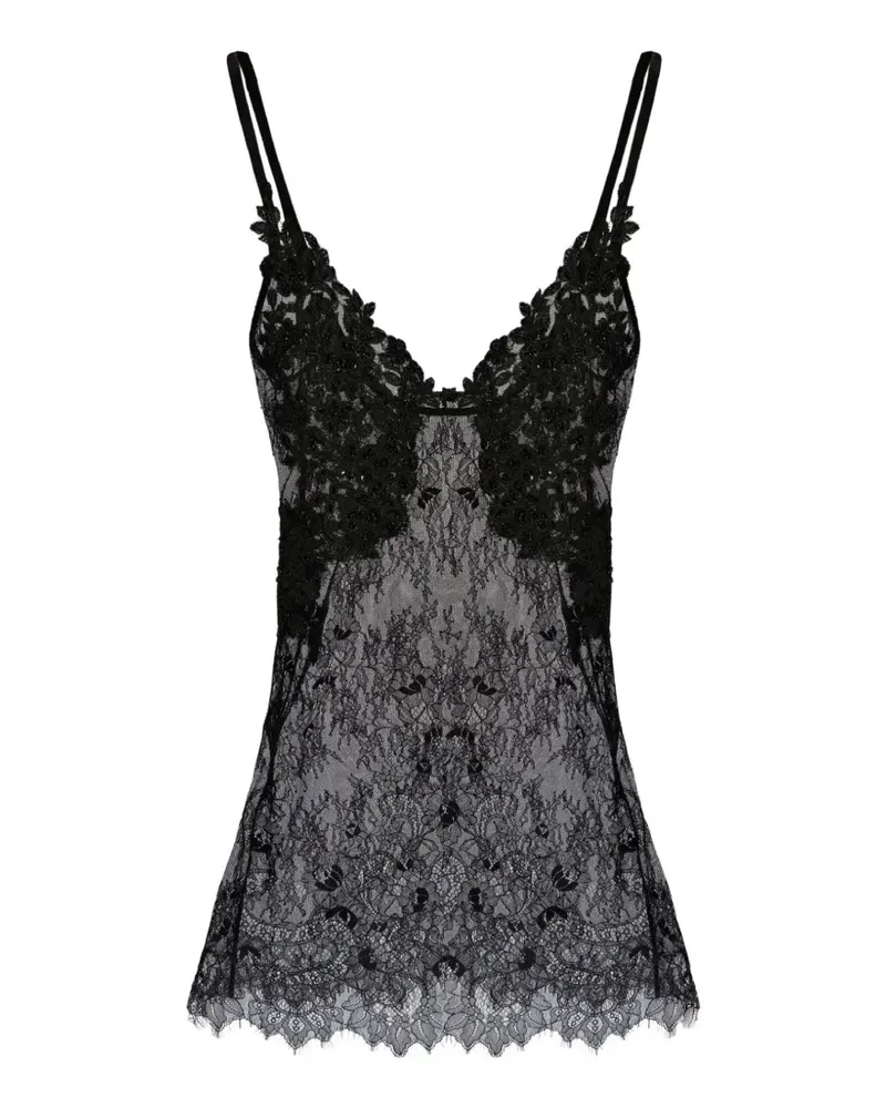 ALCHEMY x Lia Aram Minikleid aus Spitze mit Perlen - Schwarz Schwarz