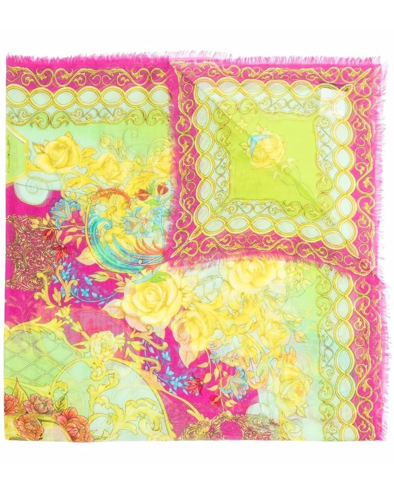 Philipp Plein Schal mit Barock-Print - Rosa Rosa
