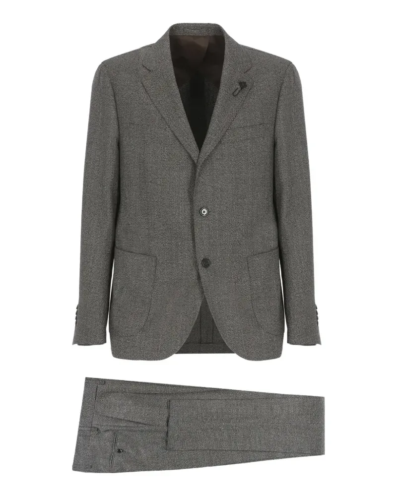 LARDINI Anzug mit Blumenknopf - Grau Grau