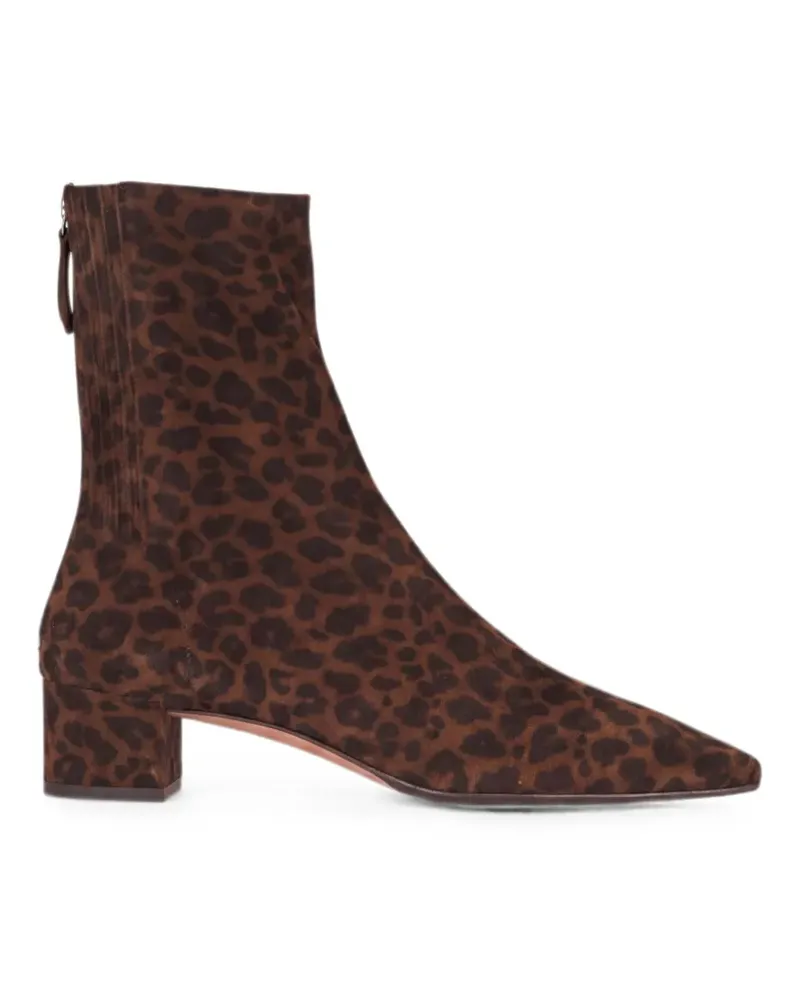 Aquazzura Saint Honoré Stiefeletten mit Leopardenprint - Braun Braun
