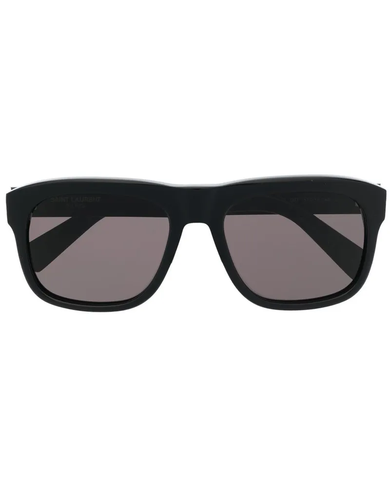 Saint Laurent Sonnenbrille mit eckigem Gestell - Schwarz Schwarz