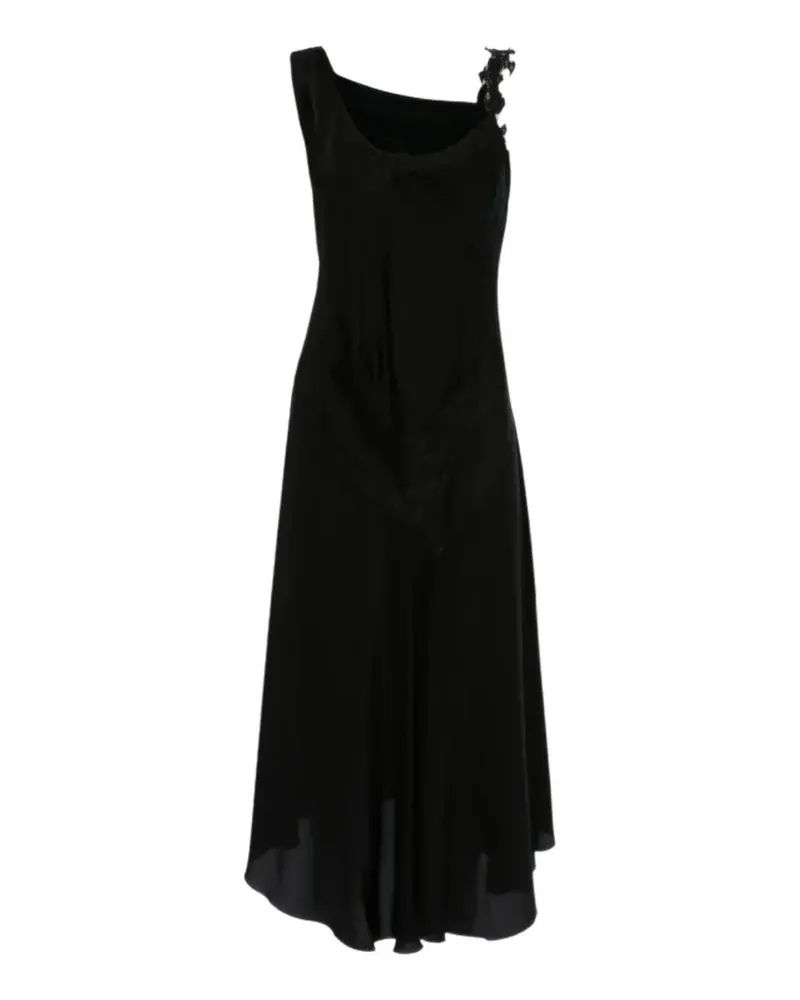 Victoria Beckham lace-trim draped dress - Schwarz Schwarz