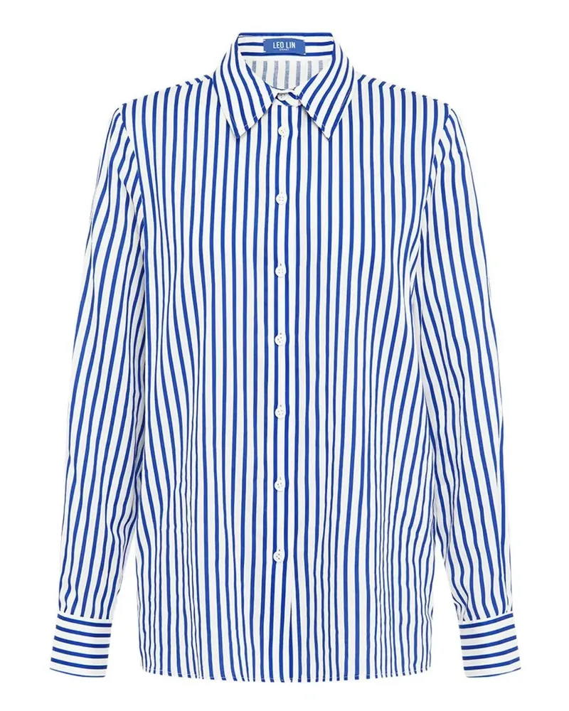 LEO LIN Gestreiftes Rosaline Hemd - Weiß Weiß