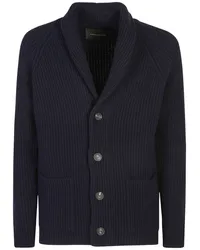 Tagliatore Gerippter Cardigan Blau