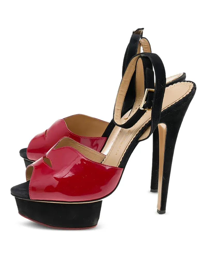 Charlotte Olympia patent leather platform sandals - Rot Rot