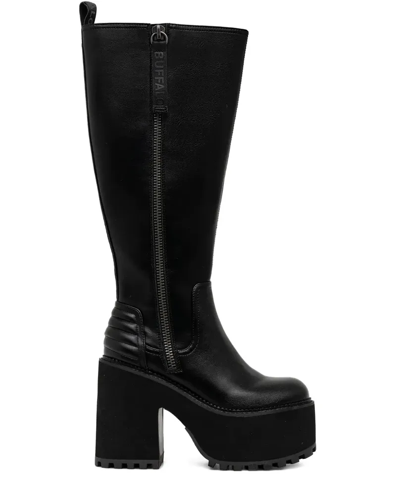 Buffalo 117 Killah HI platform zip boots - Schwarz Schwarz