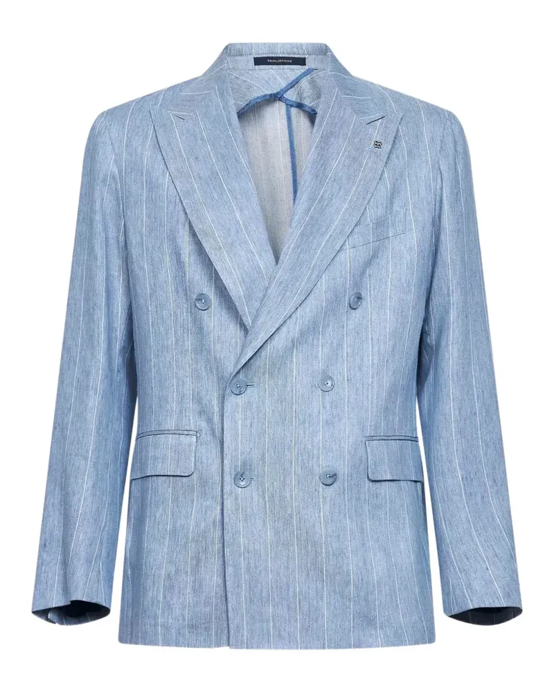 Tagliatore Gestreifte Jacke mit steigendem Revers - Blau Blau