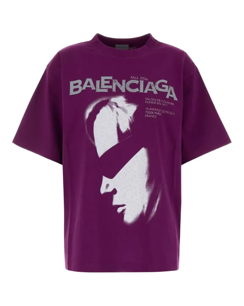 Balenciaga oversized logo-print T-shirt - Violett Violett