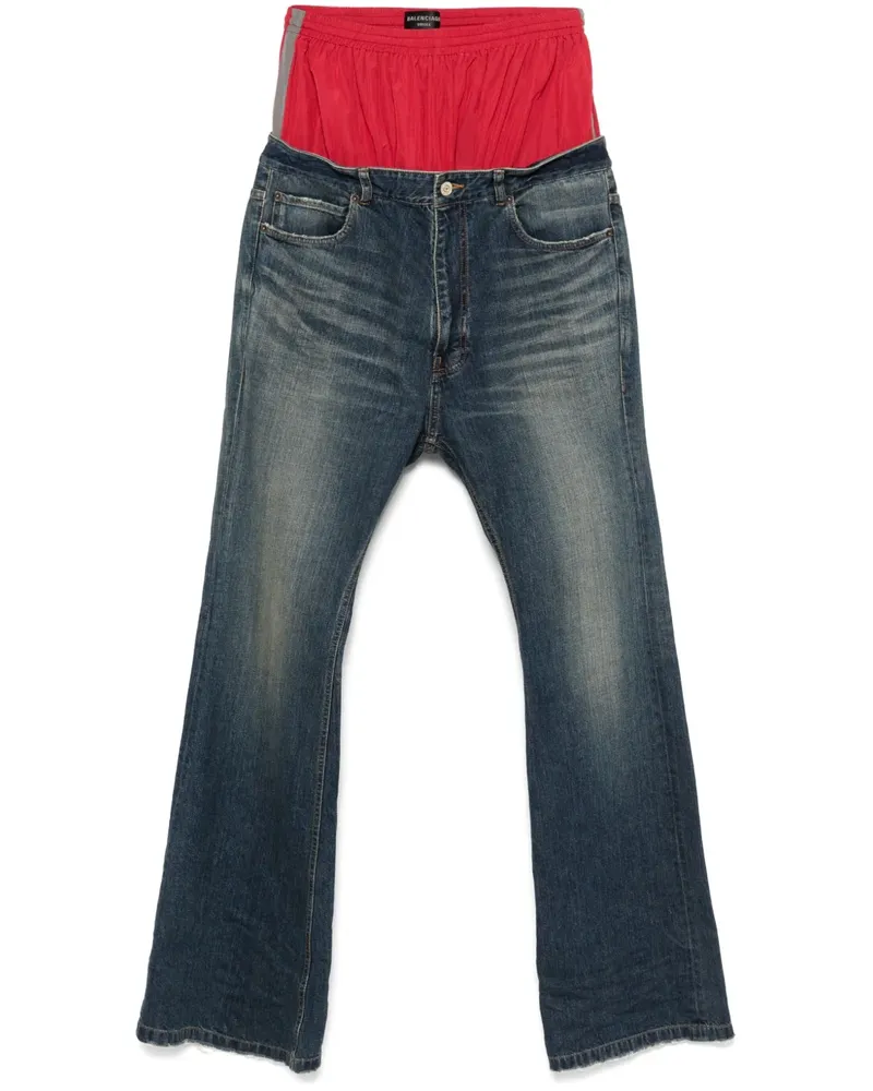 Balenciaga Jeans im Layering-Look - Blau Blau