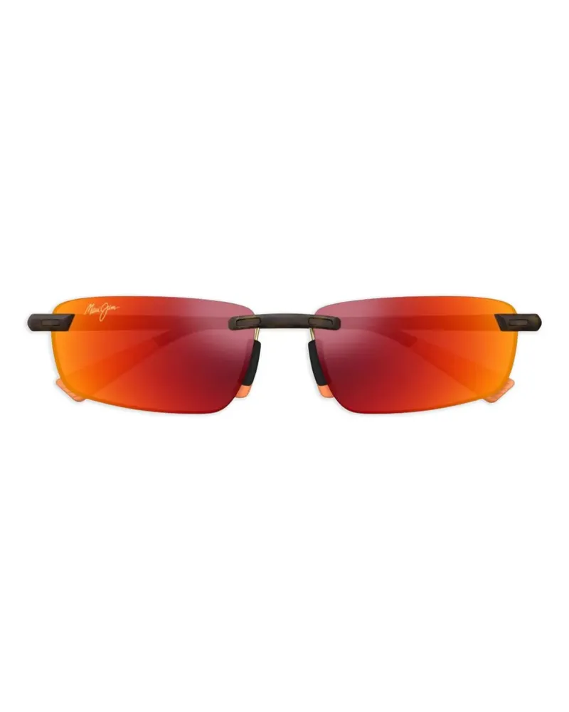 Maui Jim Ilikou Sonnenbrille mit eckigem Gestell - Rot Rot