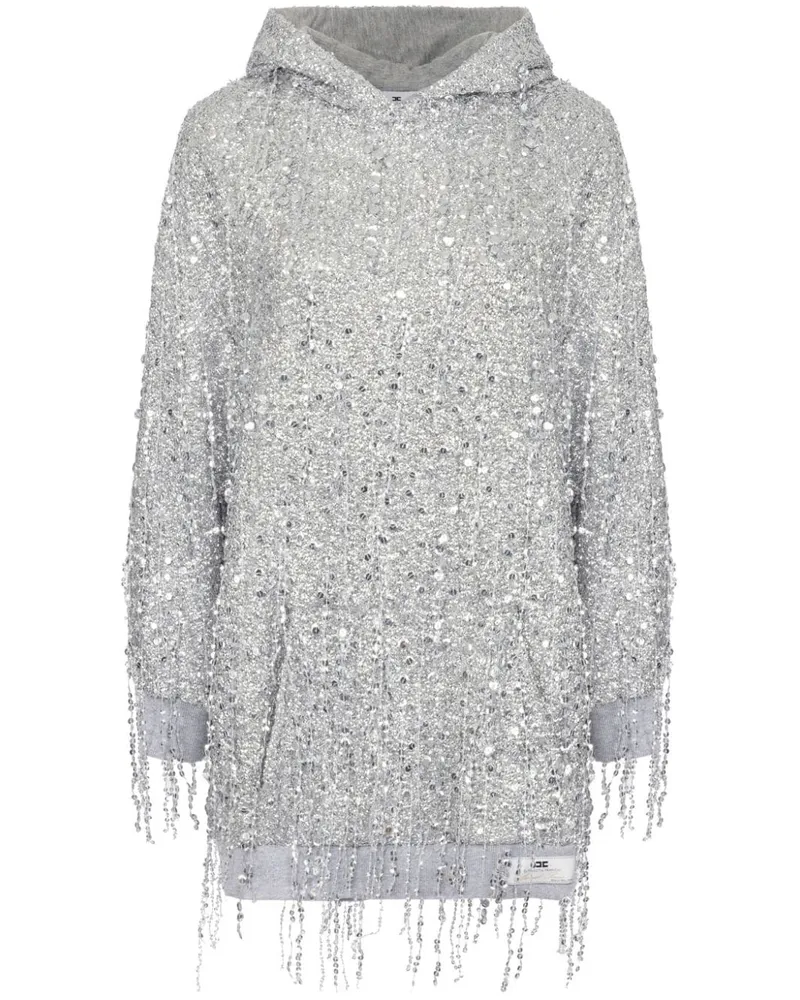 Elisabetta Franchi Minikleid mit Pailletten - Silber Silber