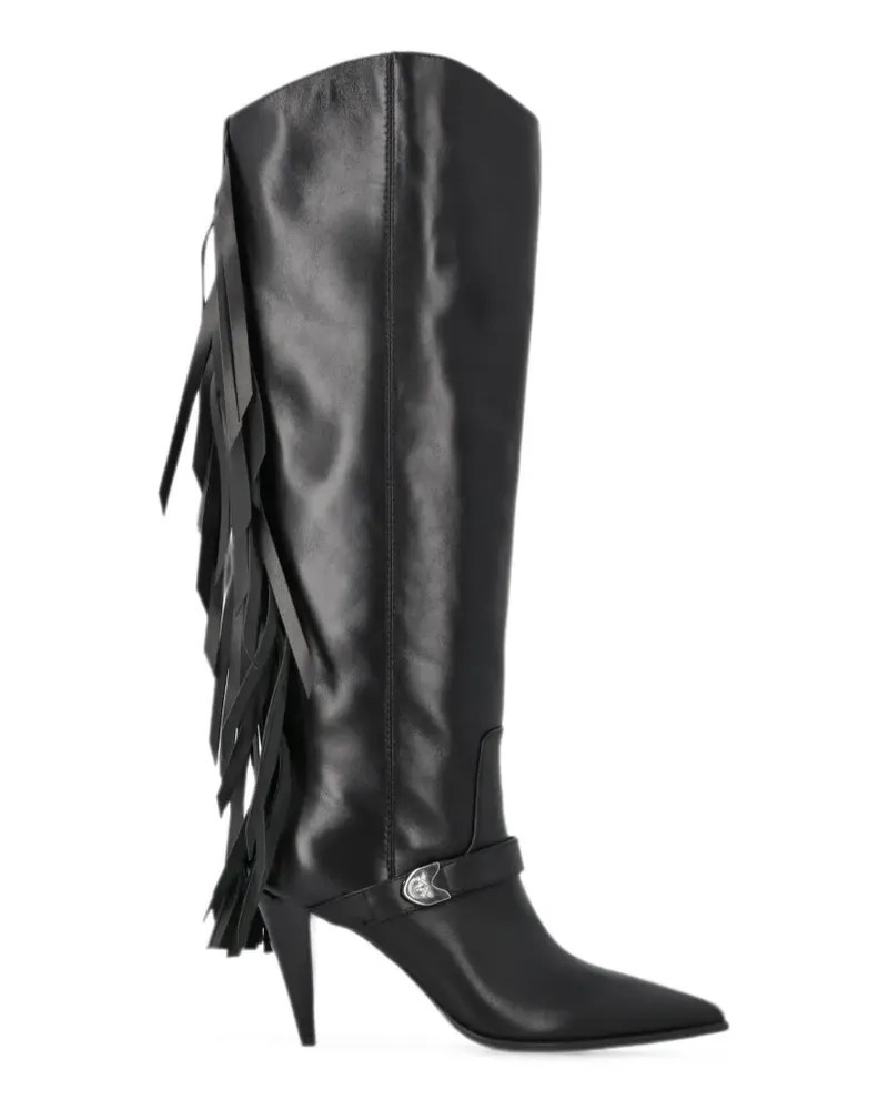 Pinko Schnürstiefel mit Zierlasche - Schwarz Schwarz