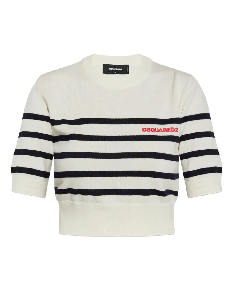 Dsquared2 T-Shirt mit Logo-Stickerei - Weiß Weiß