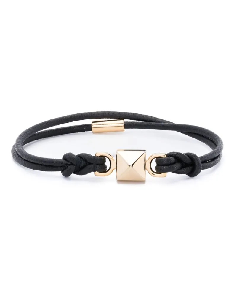 Valentino Garavani Rockstud Lederarmband Schwarz