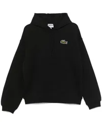 Lacoste Hoodie mit Kroko-Patch Schwarz