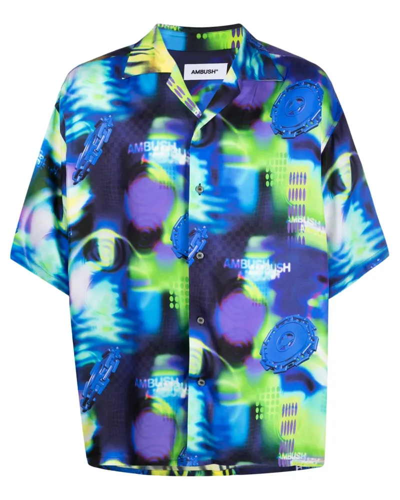 AMBUSH Hemd mit abstraktem Muster - Blau Blau