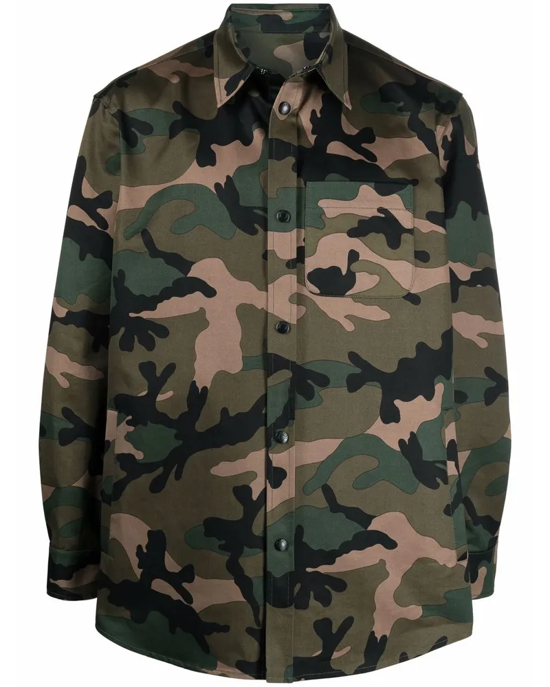 Valentino Garavani Hemdjacke mit Camouflage-Print - Grün Grün