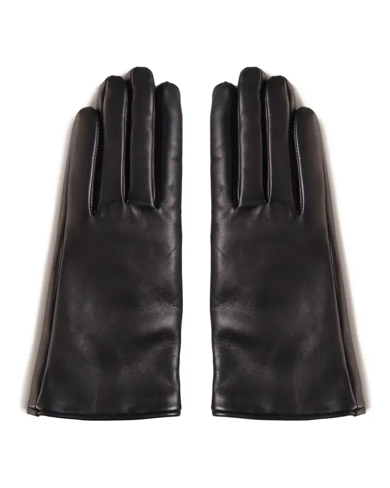 Saint Laurent logo-plaque gloves - Schwarz Schwarz