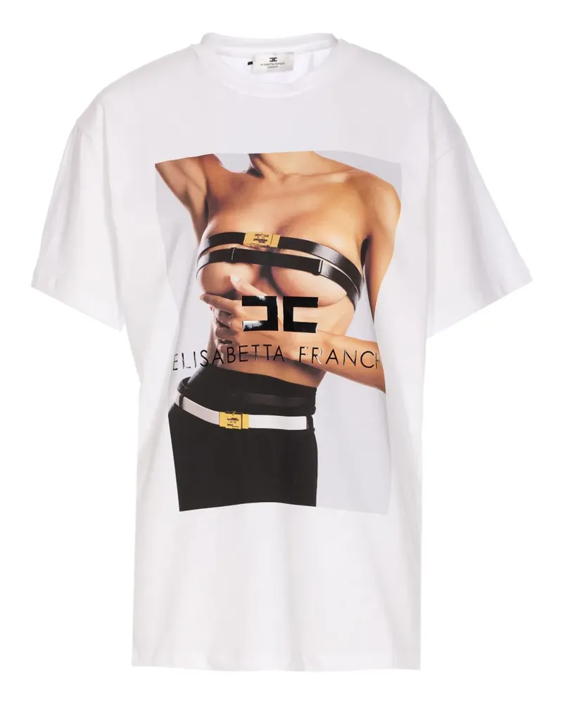 Elisabetta Franchi T-Shirt mit grafischem Print - Weiß Weiß