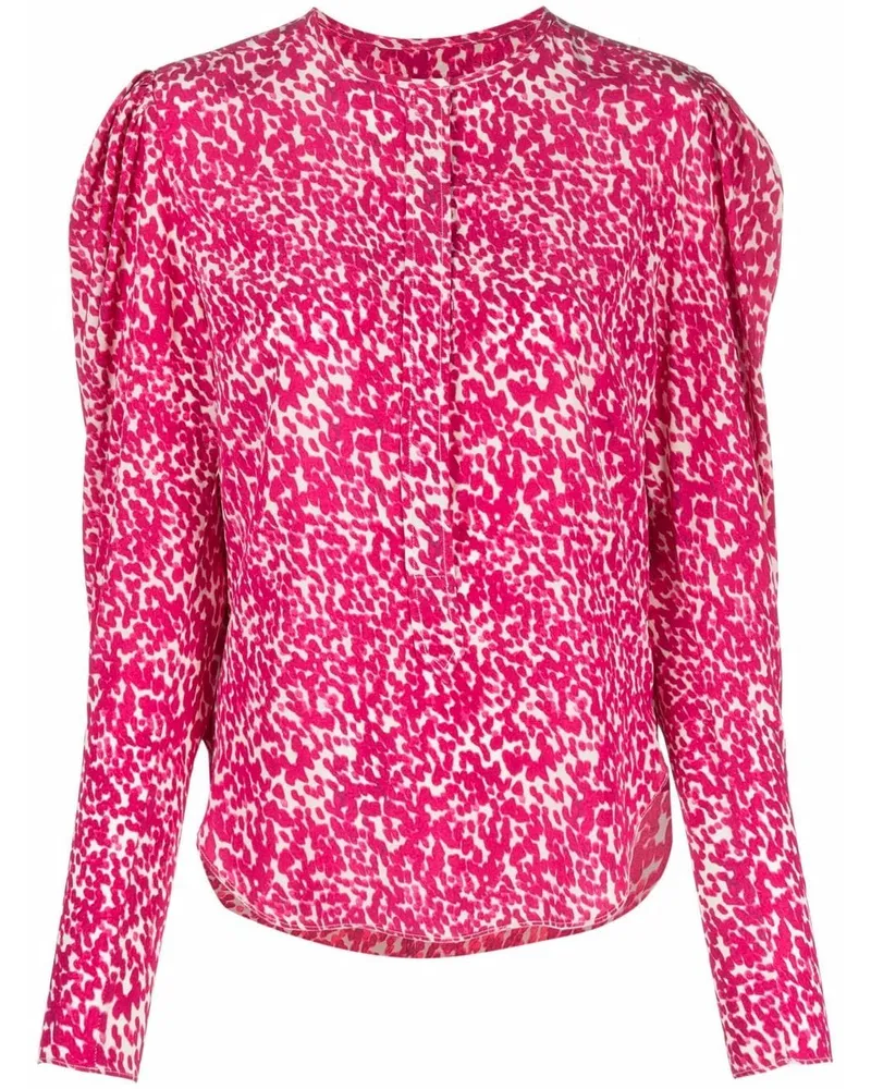 Isabel Marant Seidenbluse mit Blumen-Print Rosa