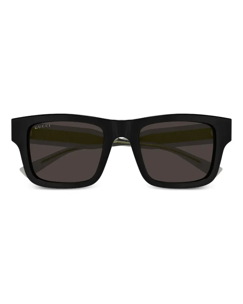 Gucci Eckige Sonnenbrille - Schwarz Schwarz