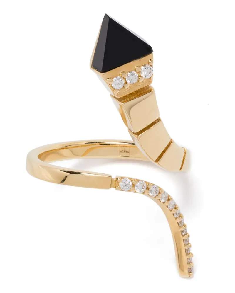 ANAPSARA 18kt Temptation Rotgoldring mit Diamanten und Onyx Gold
