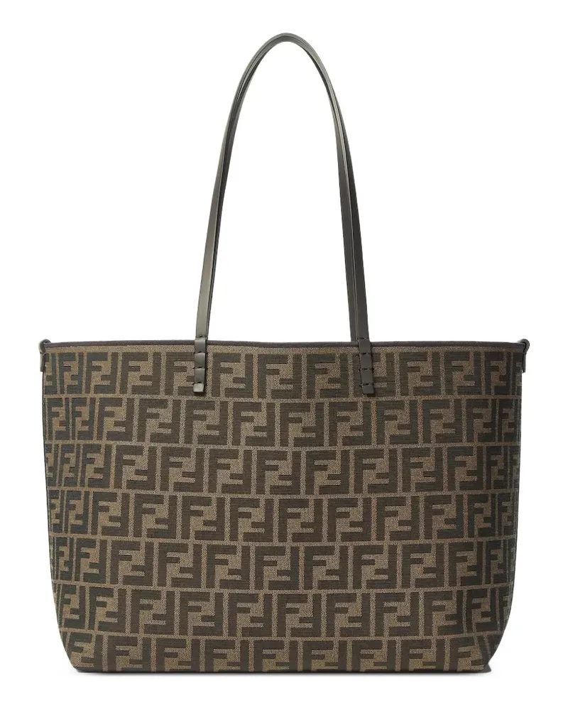 Fendi Mittelgroßer Roll FF Jacquard-Tote Bag - Braun Braun