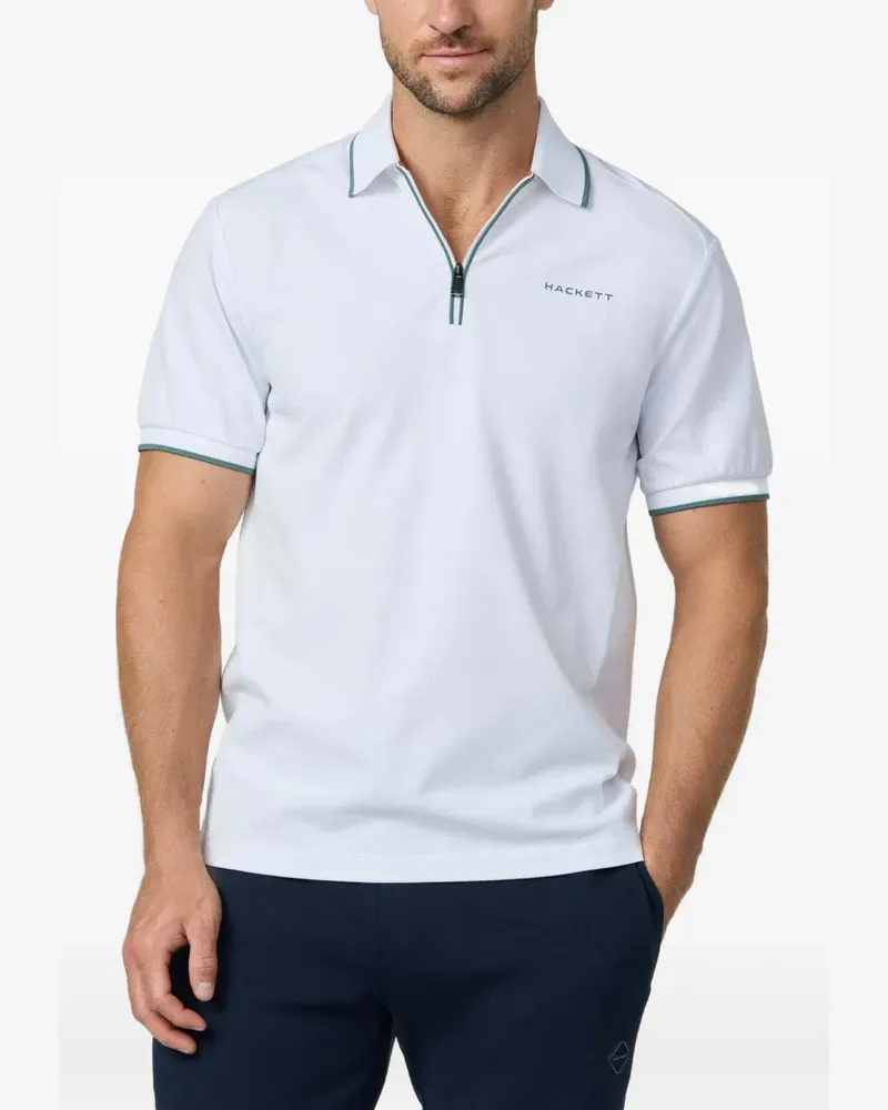Hackett Poloshirt mit Reißverschluss - Weiß Weiß