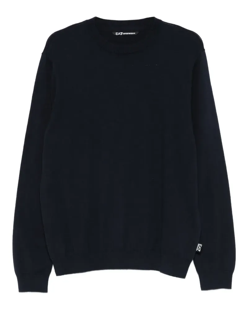 EA7 Pullover mit Logo-Patch - Blau Blau