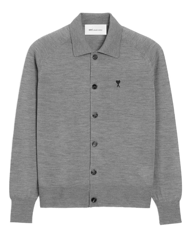 AMI Paris Ami de Coeur Cardigan mit Stickerei - Grau Grau