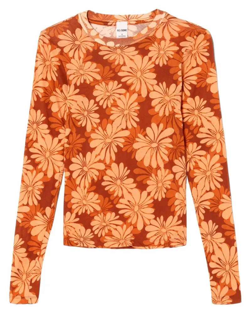 RE/DONE Klassisches Langarmshirt Orange