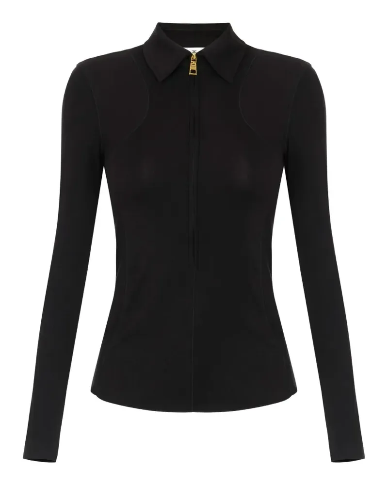 Elisabetta Franchi lightweight jersey top with zip - Schwarz Schwarz
