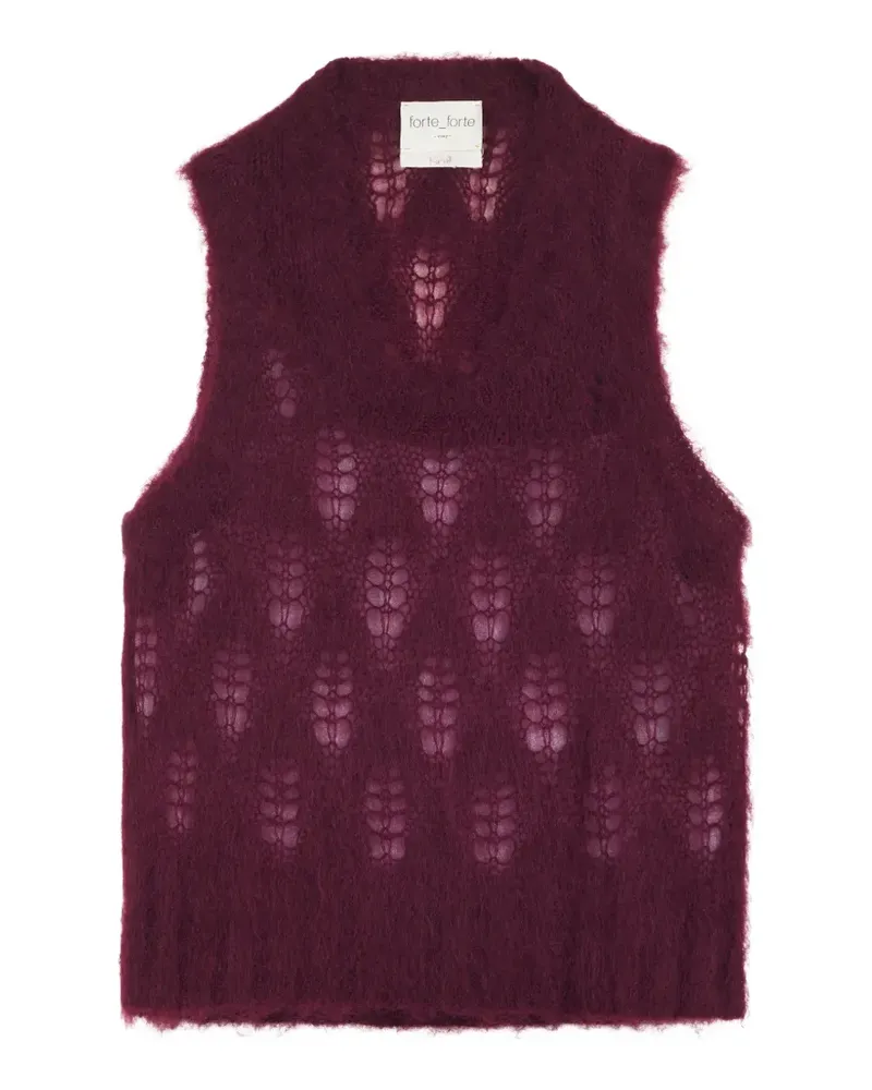 forte_forte open-knit vest - Rot Rot