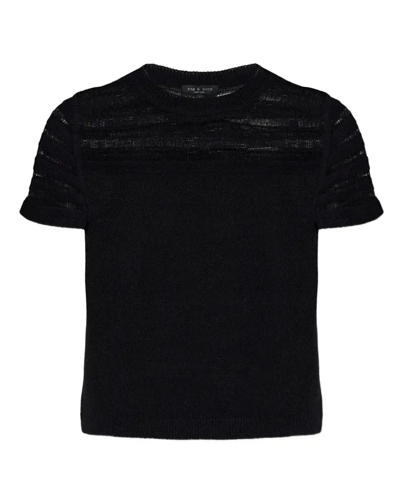 Rag & Bone ladder-stitch short-sleeve sweater - Schwarz Schwarz
