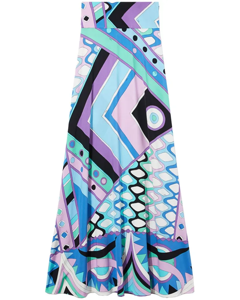 Emilio Pucci Vivara Maxirock mit Print - Blau Blau