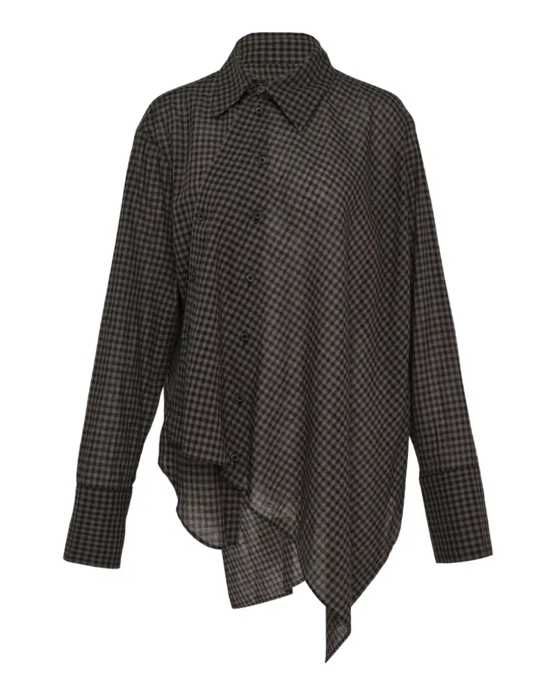 Yohji Yamamoto check-pattern shirt - Braun Braun