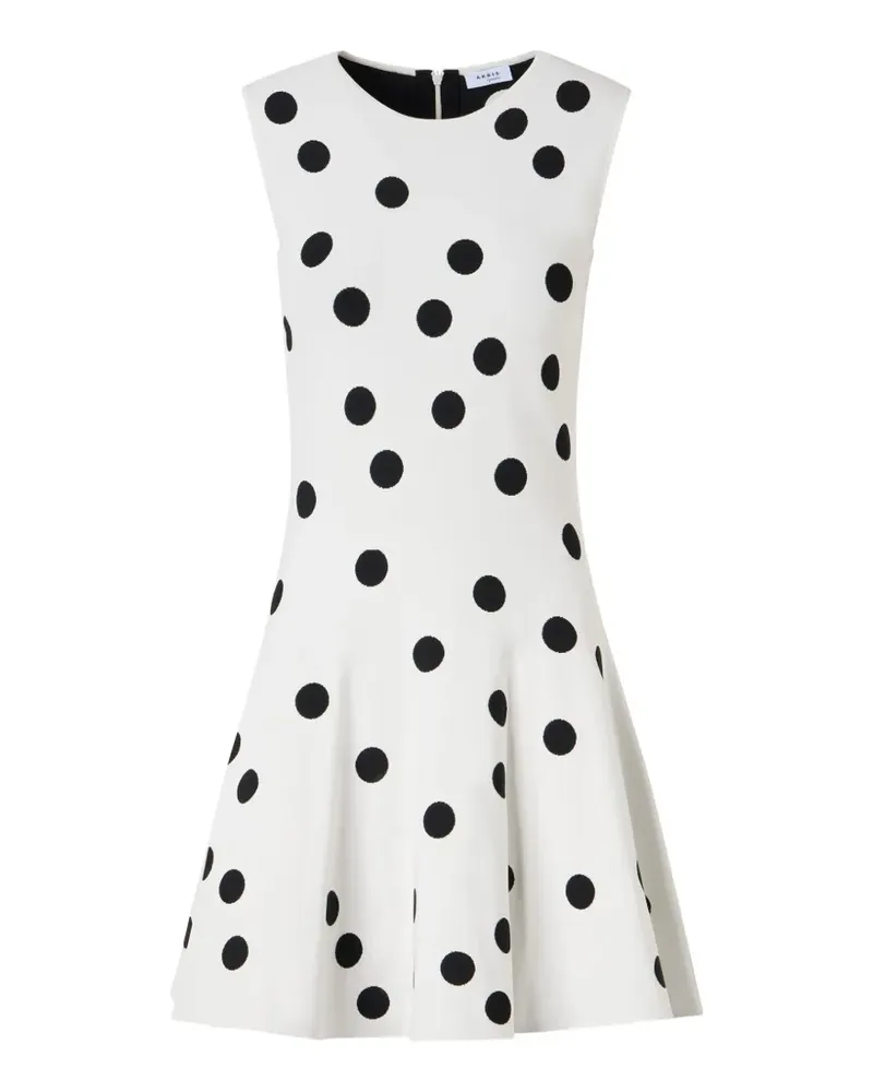 Akris Ärmelloses Kleid mit Polka Dots - Weiß Weiß