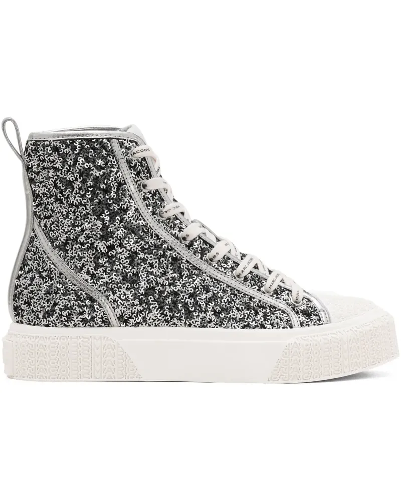 Marc Jacobs High-Top-Sneakers mit Pailletten - Silber Silber