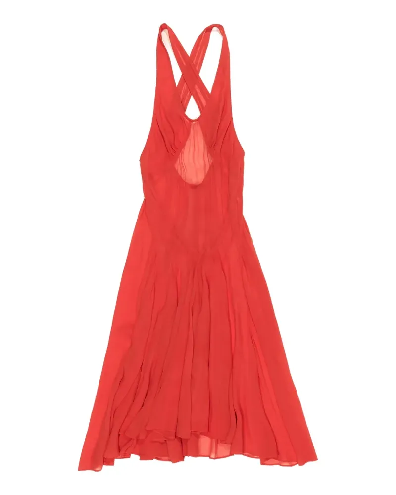 BIMBA Y LOLA V-Ausschnitt-Midikleid mit überkreuzten Trägern - Rot Rot